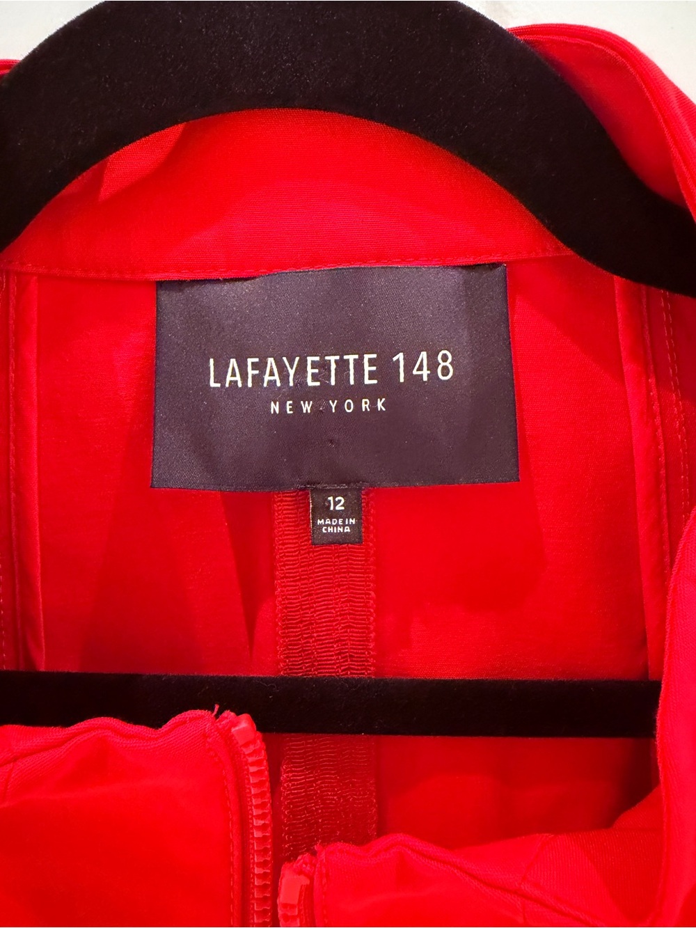 Lafayette 148 New York Bright Red Zip-Front Blazer - Picture 2 of 6